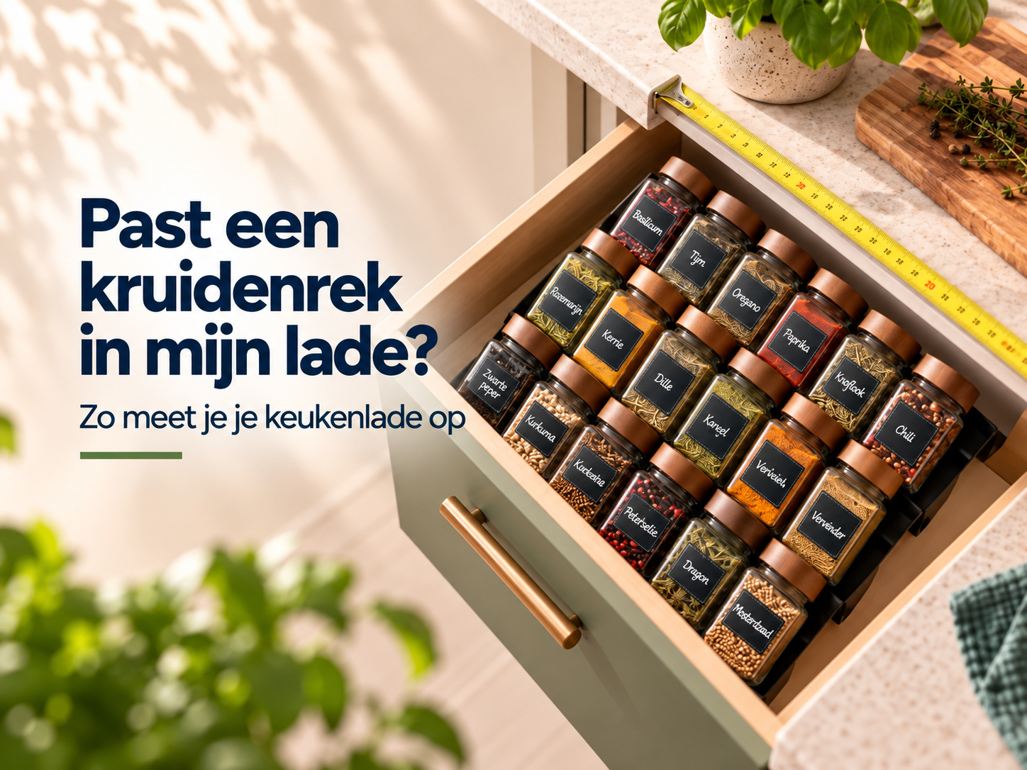 Past een kruidenrek in mijn lade? Zo meet je je keukenlade op