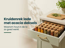 Kruidenrek lade met acacia deksels: waarom hout in de la zo goed werkt