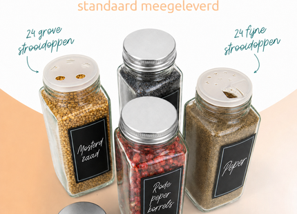 George Napoli kruidenpotjes met aluminium deksel – Luxe set 24 stuks