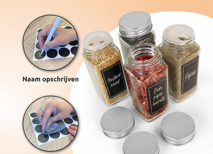 George Napoli kruidenpotjes met aluminium deksel – Luxe set 24 stuks