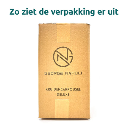 Verpakking van de George Napoli kruidencarrousel deluxe zilver vierkant