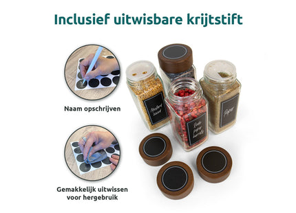Glazen kruidenpotjes met acacia deksel stijlvol en praktisch