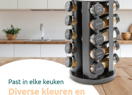 Draaibaar kruidenrek voor keuken met modern zwart design
