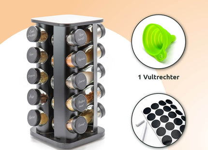 Draaibaar kruidenrek zwart compact en ruimtebesparend