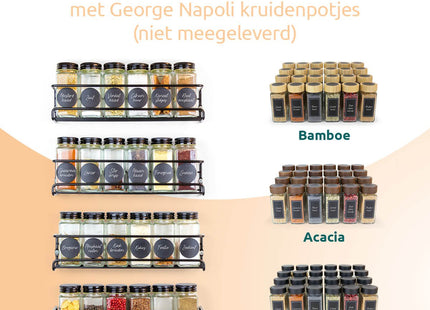 Kruidenrek ophangbaar 4 niveaus voor georganiseerde keuken