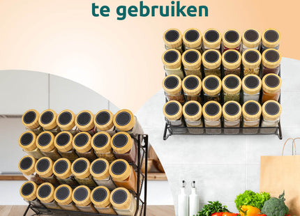 Kruidenrek wand of staand met 4 lagen en 24 potjes