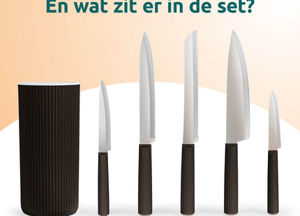 George Napoli keukenmessen set scherp en duurzaam met blok