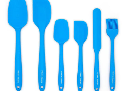 George Napoli siliconen spatel set 6-delig blauw voor koken en bakken