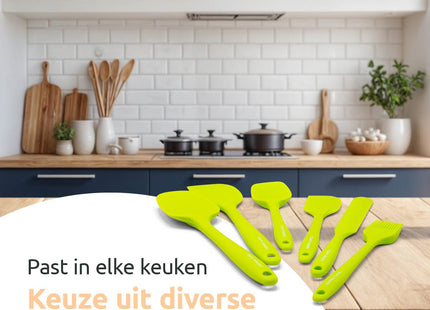 6-delige keukenset van siliconen in groen duurzaam en praktisch