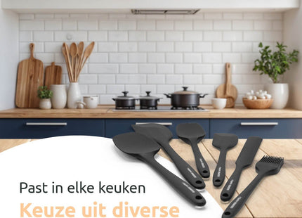 6-delige keukenset van siliconen in zwart duurzaam en praktisch