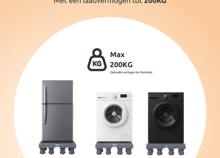 George Napoli onderbouwkast voor wasmachine met trillingsdempende poten