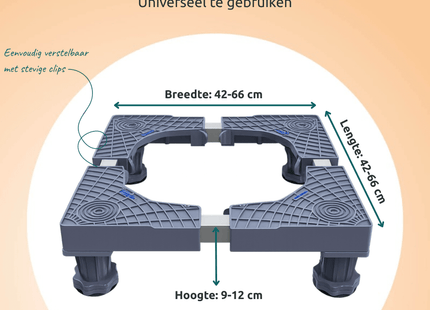 Stabiele onderzetter voor wasmachine en vriezer met verhoogde werkhoogte